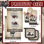 Leinuosen 6 Barn Farm Farmhouse Kitchen Decor Dish Towels Oven Mitts and Pot - Image 3