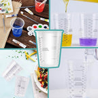 Clear Plastic Measuring Cups, 8oz Graduated Disposable and Reusable Mixing Cups - Image 6