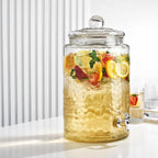 MosJos 3 Gallon Classic Hammered Glass Ice Cold Beverage Drink Dispenser - - Image 3