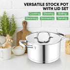 TeamFar Stainless Steel Stock Pot, 4-quart Tri-ply Base Stockpot Cooking Pasta - Image 7