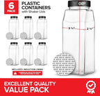 6 Pack 32 oz Plastic Spice Jars, Empty Seasoning Containers - Image 2