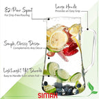 Simax Large Glass Pitcher With Spout, 2.5 Quart Borosilicate Glass Iced Tea - Image 3