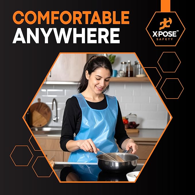 Xpose Safety 4000 Blue Plastic Disposable Aprons - Image 6