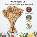 CUTHOLLOW 6PCS Magic Element Wooden Kitchen Cooking Utensil Set, 11.9in Non - Image 3