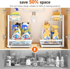 Sevenblue 2 Packs Under Sink Organizer, Height Adjustable 3 Tier Under Kitchen - Image 4