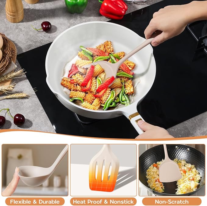 Onader Silicone Cooking Utensils Set of 10, Kitchen Utensils - Image 3