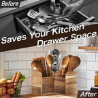Acacia Wood Kitchen Utensil Holders - Image 3