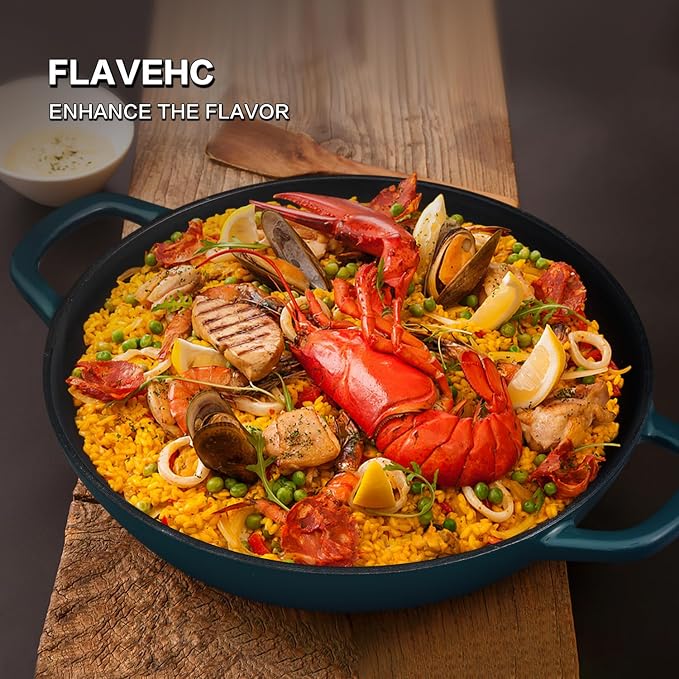 Flavehc Braiser Enameled Cast Iron Braiser 2.25 qt Braiser Pan - Image 7