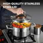 Hybrid Nonstick 4-Quart Stockpot, 9.5 Inch Stainless Steel Stockpot - Image 4