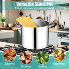 E-far 14 Quart Stainless Steel Stock Pot, Heavy Duty Induction Stockpot - Image 4