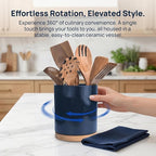 QUELIEN Utensil Holder, 360° Rotating Ceramic Kitchen Utensil Holder - Image 2