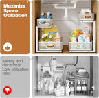 2 Pack 17.3IN-Depth Under Sink Organizer - Image 5