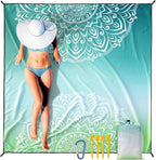 WIWIGO Beach Blanket Waterproof Sandproof Beach Mat 79" X 83"/10'x9'for 2-8 - Image 2