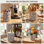 MyGift Vibrant Paisley Floral Ceramic Kitchen Utensil Holder – Decorative Crock - Image 6