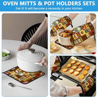 Coffee Theme Oven Mitts and Pot Holders Sets Heat Resistant 4Pcs Potholders - Image 6