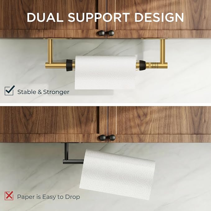 FORIOUS Paper Towel Holder Under Cabinet, One Hand Operable - Image 7