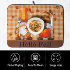 Hello Fall Autumn Gnomes Dish Drying Mat 16x18 Thanksgiving Pumpkin Maple - Image 4