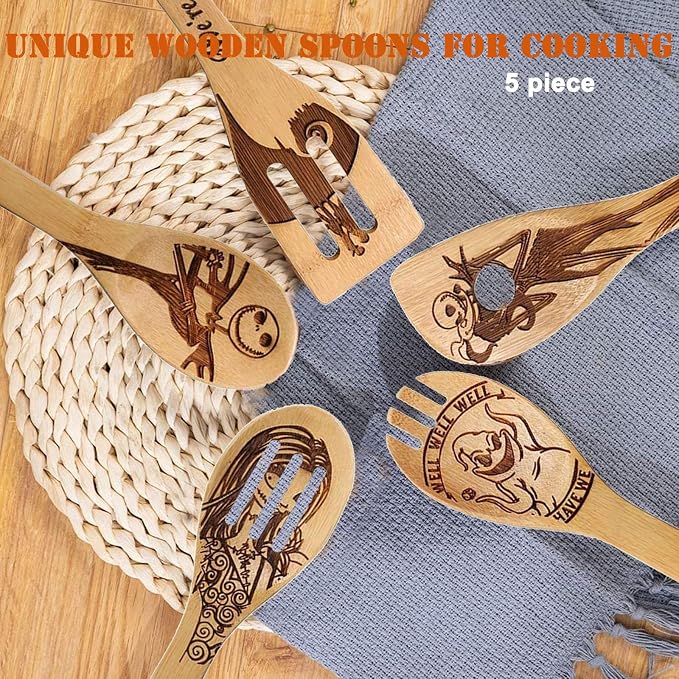 Jack Skellington Wooden Spoons for Cooking Utensils Set - Image 5