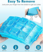 Silicone Ice Cube Trays for Freezer 2 Pack- Easy Release Square Ice Cubes Mold- - Image 5