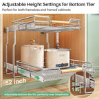 Pull out Cabinet Organizer, 2 Tiers 23"W X 21"D, Heavy Duty Smooth Sliding - Image 5