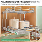 Pull out Cabinet Organizer, 2 Tiers 15"W X 21"D, Heavy Duty Smooth Sliding - Image 6