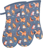 Oven Mitts Gloves 1 Pair Heat Resistant 480 ℉ Non Slip Clear Silicone Printed by REDLMLDETA