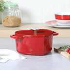 Martha Stewart Heart Shaped Enamel Cast Iron 2-Quart Dutch Oven - Image 3