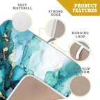 Giwawa Teal Marble Dish Drying Mat Turquoise Blue Marbling Print Dish Drainer - Image 4