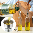 AOZITA 17oz Glass Olive Oil Dispenser Bottle - 500ml Clear -Oil & Vinegar Cruet - Image 6