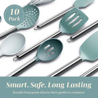 COOK WITH COLOR Silicone Cooking Utensils, Kitchen Utensil Set, Cooking Utensils - Image 3