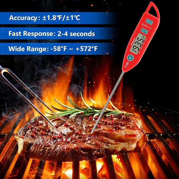 BOMATA 2 Pack Waterproof IPX7 Meat Thermometer Instant Read Food Thermometer - Image 3