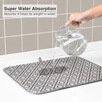 Dish Drying Mat for Kitchen 2 Pack, Ultra Absorbent Microfiber Dishes Drainer - Image 6