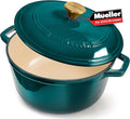 MUELLER HOME 4.5 QT Enameled Cast Iron Dutch Oven, Heavy-Duty Casserole Dish by MUELLERHOME