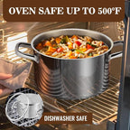 Rorence Stainless Steel Stock Pot, Tri-Ply Base Large Pot Induction Cooking Pot - Image 6