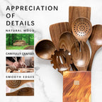 Wooden Spoons for Cooking, Nonstick Cooking Utensil Set - Image 4
