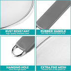 13" Grease Splatter Screen for Cooking | Stainless Steel Oil Splatter Guard and - Image 6
