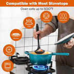 Homikit 3 Quart Saucepan with Lid, Enameled Cast Iron Saucepan - Image 4