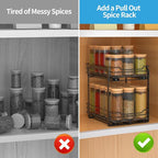 BOIVSHI 2-Tier Spice Rack, Pull Out Spice Racks Organizer - Image 3