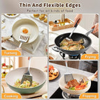 2 Pcs Silicone Stainless Steel Spatulas Set, Metal Spatula Solid & Slotted - Image 7