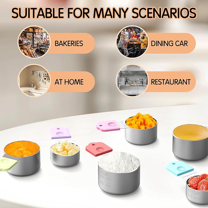 Magnetic Measuring Cups, 8 Stainless Steel Nesting Measuring Cup Set - Image 4