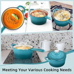 HaSteeL 3 QT Cast Iron Saucepan, Enamel dutch oven - Image 7