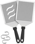 Metal Spatula Set of 2, HaSteeL Large 12x5In Stainless Steel Griddle Spatula by HaSteeL