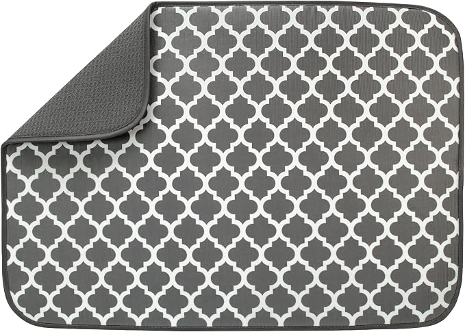 S&T INC. Dish Drying Mat XL, 18” x 24”, Absorbent Microfiber Kitchen Counter Mat by STINC