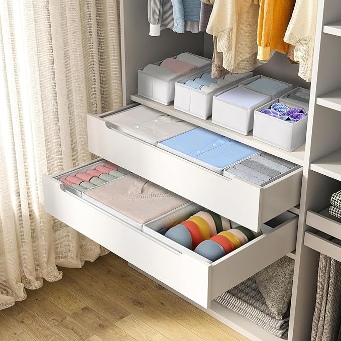 DIMJ Drawer Organizer Clothes, 24 Pack Dresser Organizer, Foldable Closet - Image 3