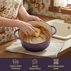 4.5 Quart Dutch Oven Pot with Lid, Non Stick Enameled Cast Iron Dutch Oven - Image 6