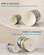 vancasso SIMI Utensil Holder, 7.3"+5.5" Porcelain Kitchen Utensil Holder - Image 7