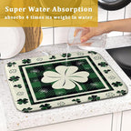 Giwawa Patrick Clovers Dish Drying Mat 16"x18" Lucky Shamrock Spring Leaf Dish - Image 7