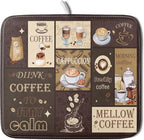 Brown Coffee Dish Drying Mat 16x18 Inch Coffee Cup Espresso Machine Pad by Giwawa