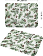 Winter Dish Drying Mat for Kitchen Counter Pine Needle Cone Festival Xmas - Image 2
