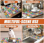 Cute Dogs Dish Drying Mat for Kitchen Counter Microfiber Absorbent Dish Kitchen - Image 7